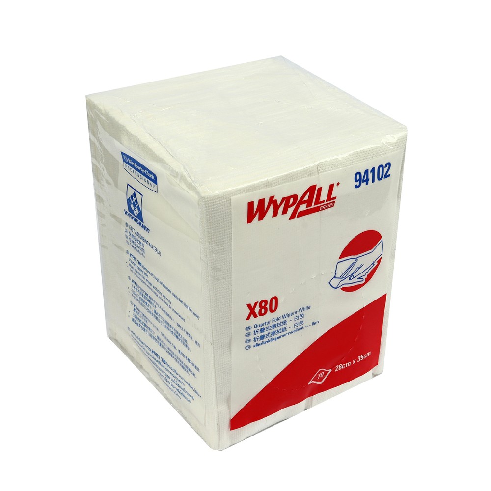 กระดาษเช็ดทำความสะอาด Kimberly Clark X80 สำหรับงานอุตสาหกรรม ขนาด 280x350 มม   70 แผ่น 