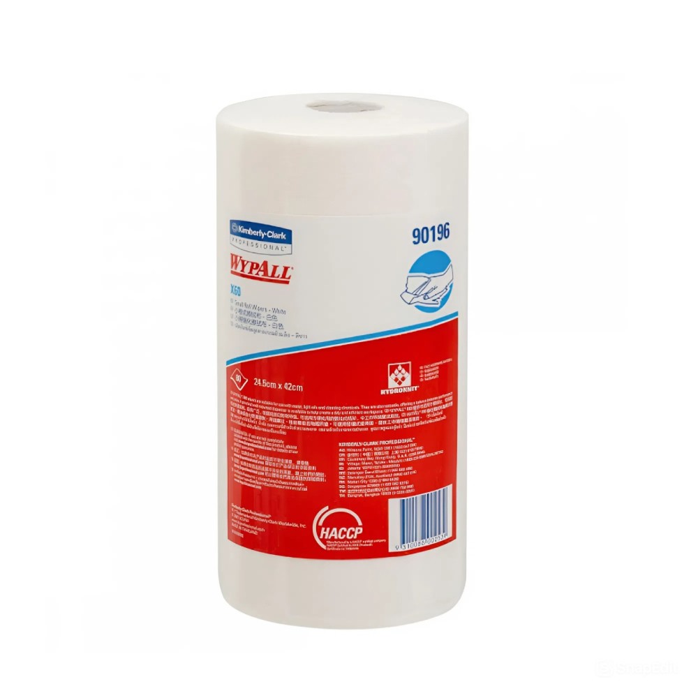 กระดาษเช็ดทำความสะอาด Kimberly Clark X60 WYPALL แบบม้วน ขนาด 245x420 มม   80 แผ่น  