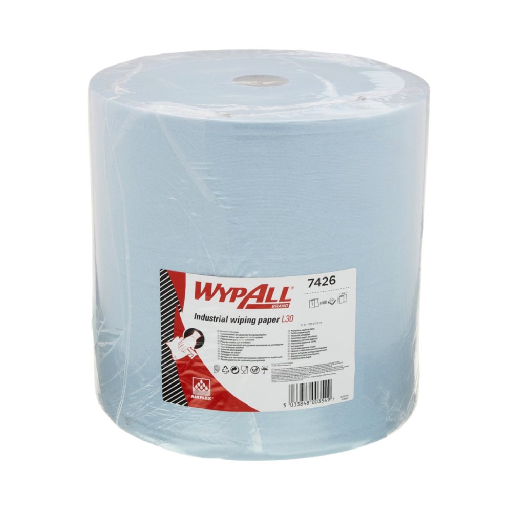 กระดาษเช็ดทำความสะอาด Kimberly Clark WYPALL L30 แบบม้วน ขนาด 370x380 มม   670 แผ่น  