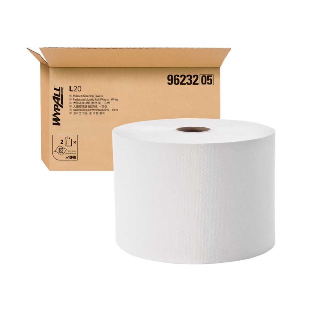 กระดาษเช็ดทำความสะอาด Kimberly Clark Wypall L20 แบบม้วน สำหรับงานอุตสาหกรรม ขนาด 260x450 มม   100 แผ่น  