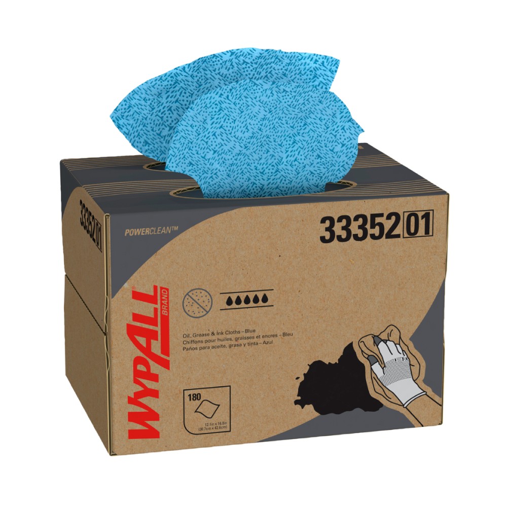 กระดาษเช็ดทำความสะอาด Kimberly Clark WYPALL สำหรับน้ำมัน จารบี  180 แผ่น 