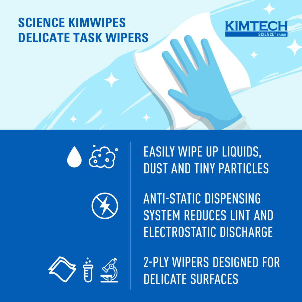 กระดาษเช็ดทำความสะอาด Kimberly Clark KIMTECH SCIENCE ขนาด 240x370 มม   90 แผ่น 