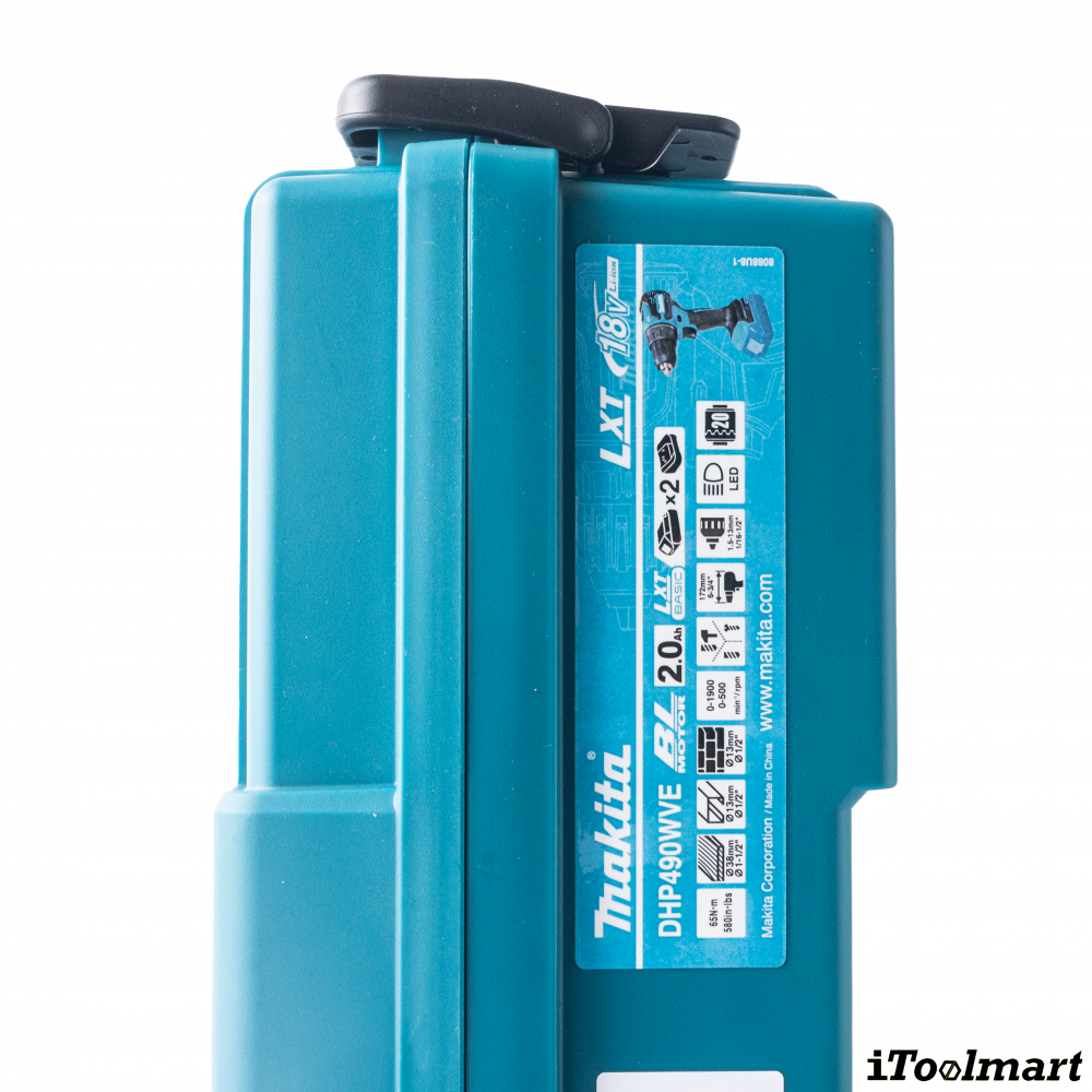 สว่านกระแทกไร้สาย MAKITA DHP490WVE ขนาด 1 2 นิ้ว 18V  พร้อมแท่นชาร์จและแบตเตอรี่ สว่านกระแทกไร้สาย MAKITA DHP490WVE ขนาด 1 2 นิ้ว 18V  พร้อมแท่นชาร์จและแบตเตอรี่