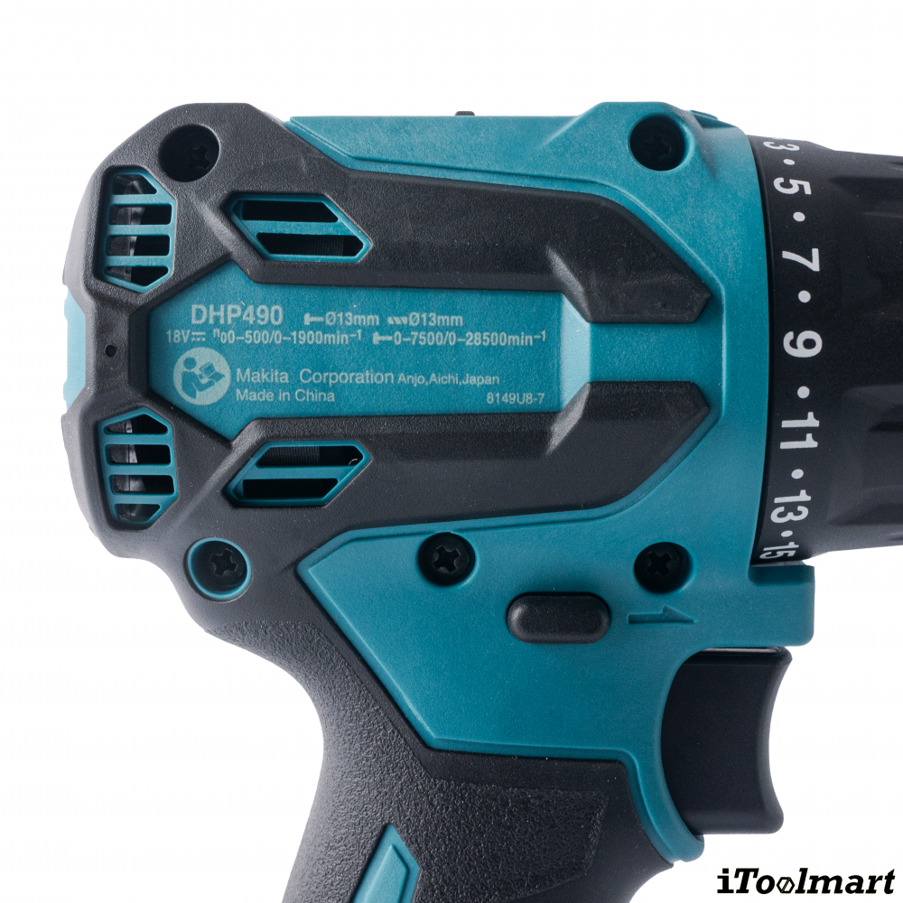 สว่านกระแทกไร้สาย MAKITA DHP490WVE ขนาด 1 2 นิ้ว 18V  พร้อมแท่นชาร์จและแบตเตอรี่ สว่านกระแทกไร้สาย MAKITA DHP490WVE ขนาด 1 2 นิ้ว 18V  พร้อมแท่นชาร์จและแบตเตอรี่