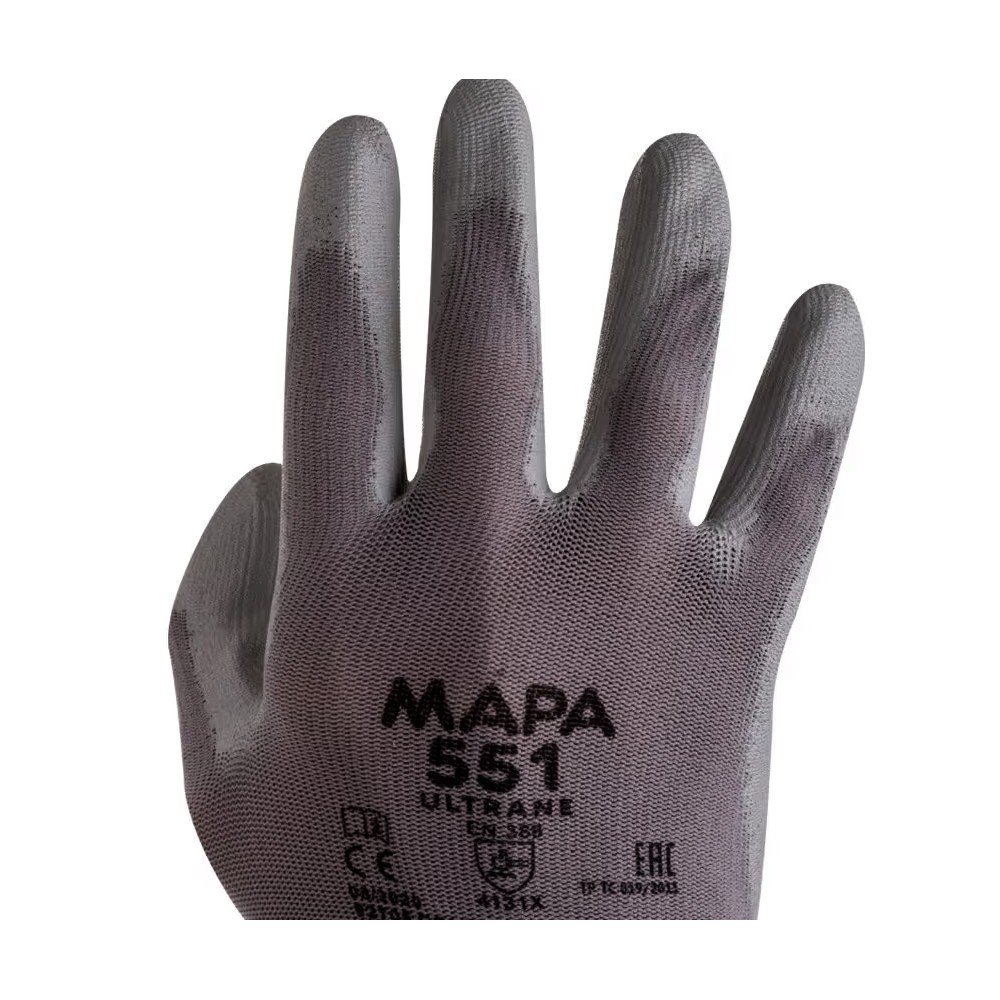 ถุงมือช่าง MAPA Ultrane 551 เบอร์ 8 M เคลือบ Polyurethane