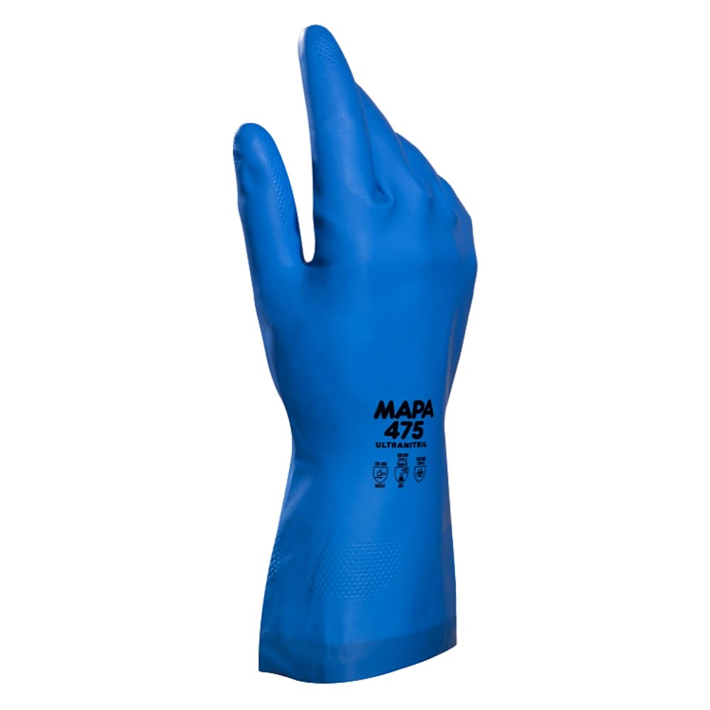 ถุงมือยาง MAPA Ultranitril 475 เบอร์ 8 M NITRILE Food Grade ปกป้องเคมีระดับกลาง