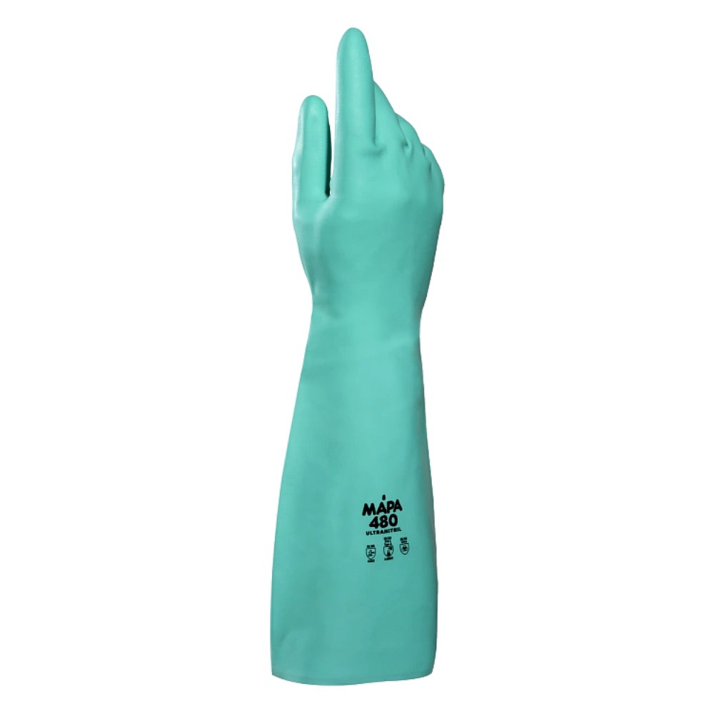ถุงมือยาง MAPA Ultranitril 480 เบอร์ 8 M NITRILE Food Grade ปกป้องเคมีระดับสูง