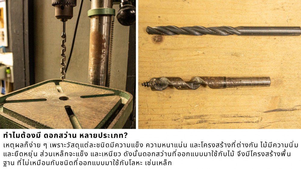 ดอกสว่าน สำหรับเจาะไม้ เจาะเหล็ก ต่างกันแค่ไหน ใช้แทนกันได้ไหม 