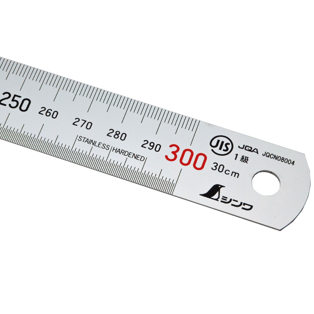 ไม้บรรทัด สแตนเลส SHINWA 13013 Stainless steel ruler H101C ขนาด 30 cm 