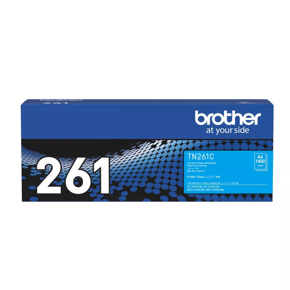ตลับหมึกโทนเนอร์ Brother TN 261C สำหรับเครื่องพิมพ์เลเซอร์ สีฟ้า รองรับ 1 400 แผ่น