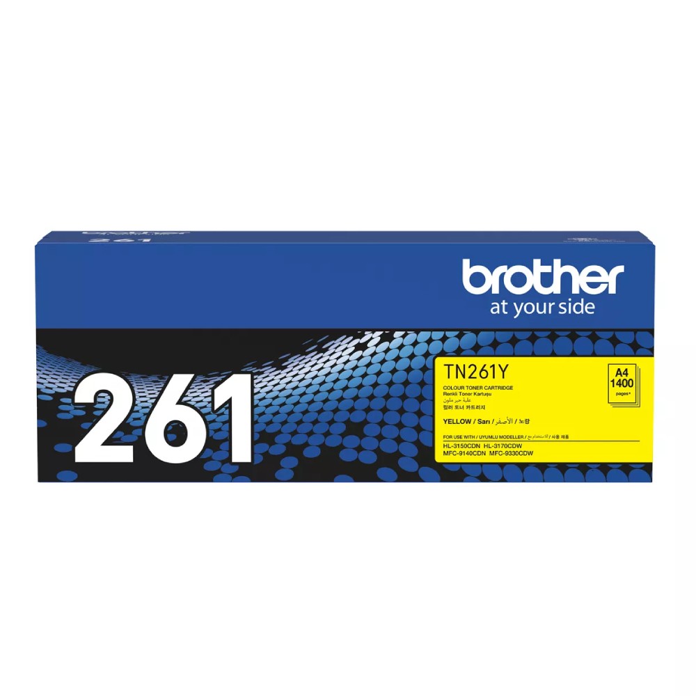 ตลับหมึกโทนเนอร์ Brother TN 261Y สำหรับเครื่องพิมพ์เลเซอร์ สีเหลือง รองรับ 1 400 แผ่น