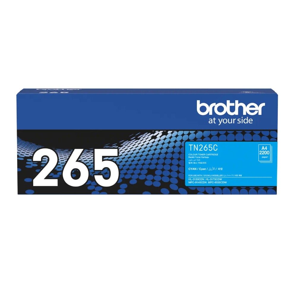 ตลับหมึกโทนเนอร์ Brother TN 265C สำหรับเครื่องพิมพ์เลเซอร์ สีฟ้า รองรับ 2 200 แผ่น