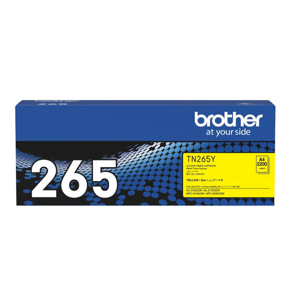 ตลับหมึกโทนเนอร์ Brother TN 265Y สำหรับเครื่องพิมพ์เลเซอร์ สีเหลือง รองรับ 2 200 แผ่น