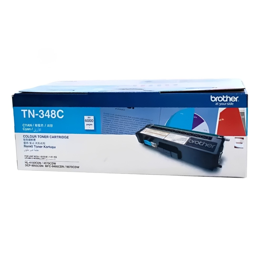 ตลับหมึกโทนเนอร์ Brother TN 348C สำหรับเครื่องพิมพ์เลเซอร์ สีฟ้า รองรับ 6 000 แผ่น