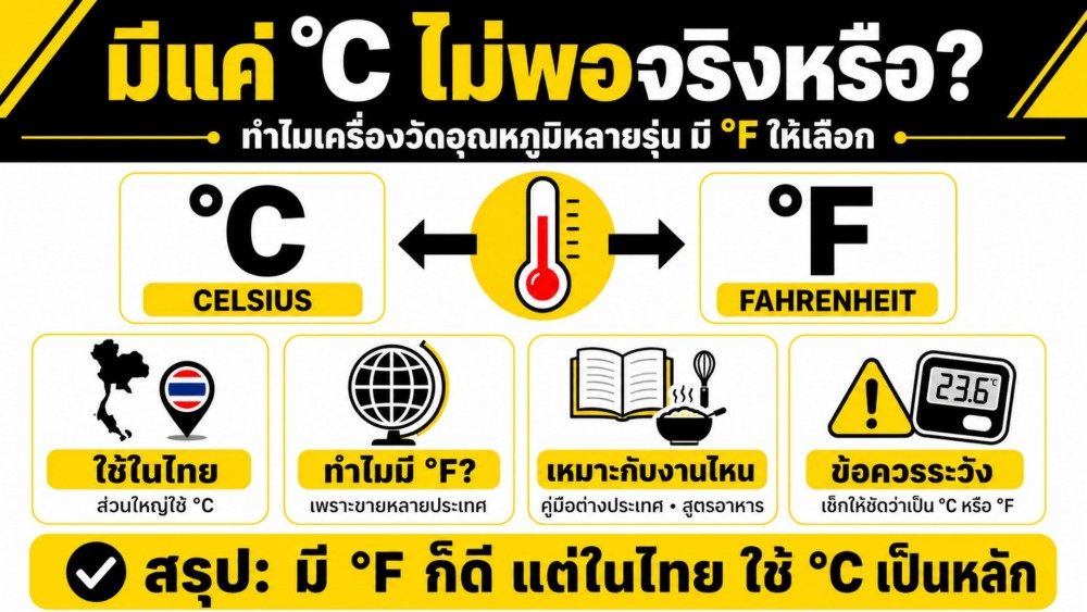 มีแค่ °C ไม่พอหรือ ทำไม เครื่องวัดอุณหภูมิ หลายรุ่น เพิ่ม Fahrenheit มาด้วย มีแค่ °C ไม่พอหรือ ทำไม เครื่องวัดอุณหภูมิ หลายรุ่น เพิ่ม Fahrenheit มาด้วย