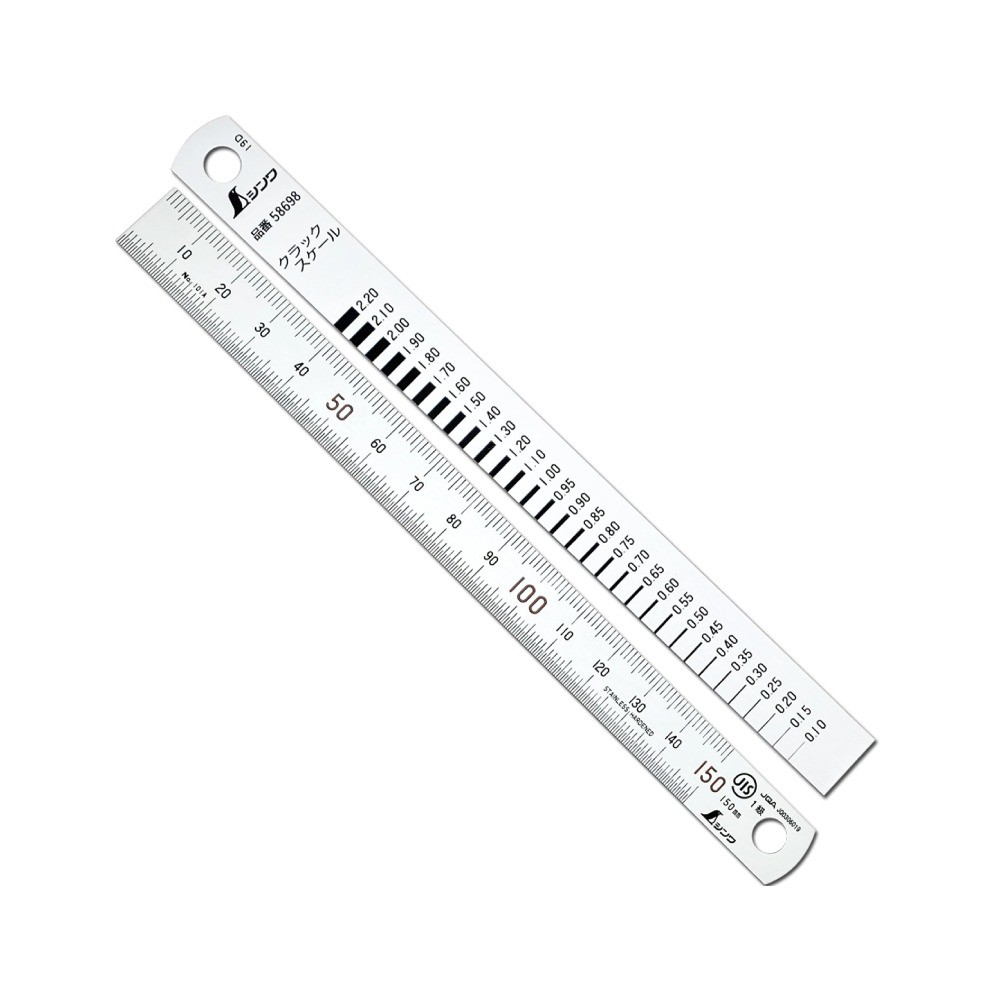 แผ่นเช็ครอยร้าว แบบไม้บรรทัด SHINWA Crack Scale Ruler Type No 58698 58698