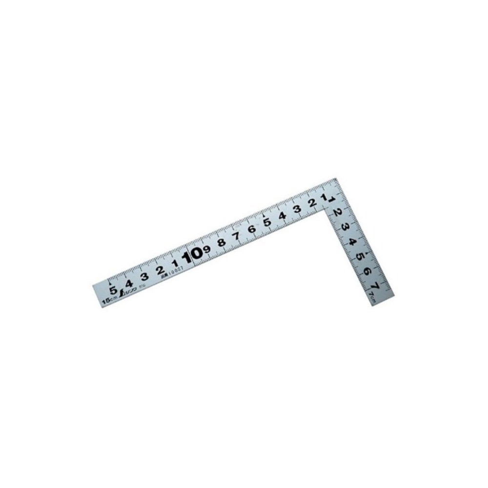 ไม้ฉากสแตนเลส รุ่นมุมแบนราบหน้าตัดแบนราบ ชุบฮาร์ดโครม SHINWA Carpenter s Square Flat Coner Hard Chrome Finish 10007
