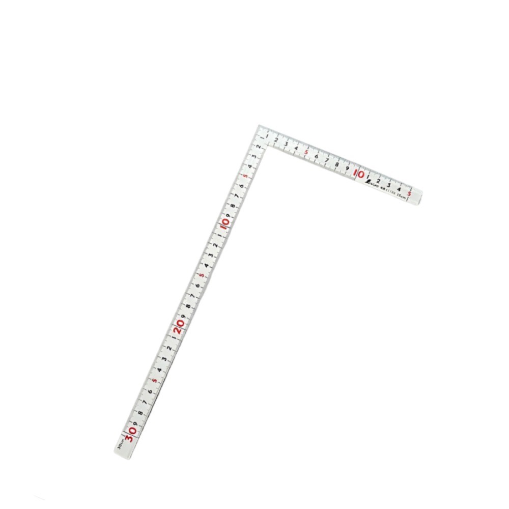 ไม้ฉากสแตนเลส รุ่นมุมแบบราบหน้าตัดลาดเอียง ชุบขาว SHINWA Carpenter s Square Flat Coner White Hard Chrome Finish 11100