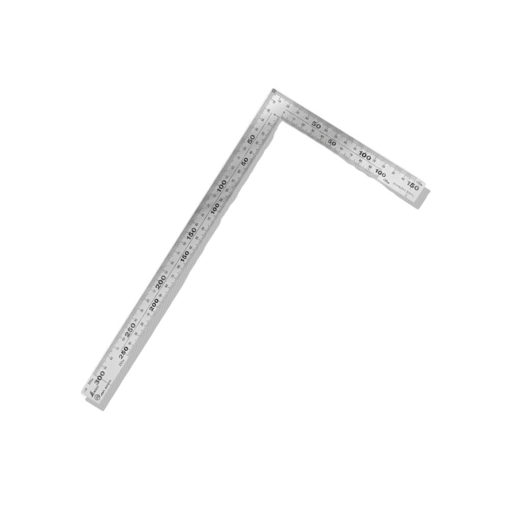 ไม้ฉากสแตนเลส รุ่นหน้ากว้างมุมแบนราบหน้าตัดแบนราบ ผิวขัดเงา SHINWA Carpenter s Square Flat Corner Wide Polish Finish 11215