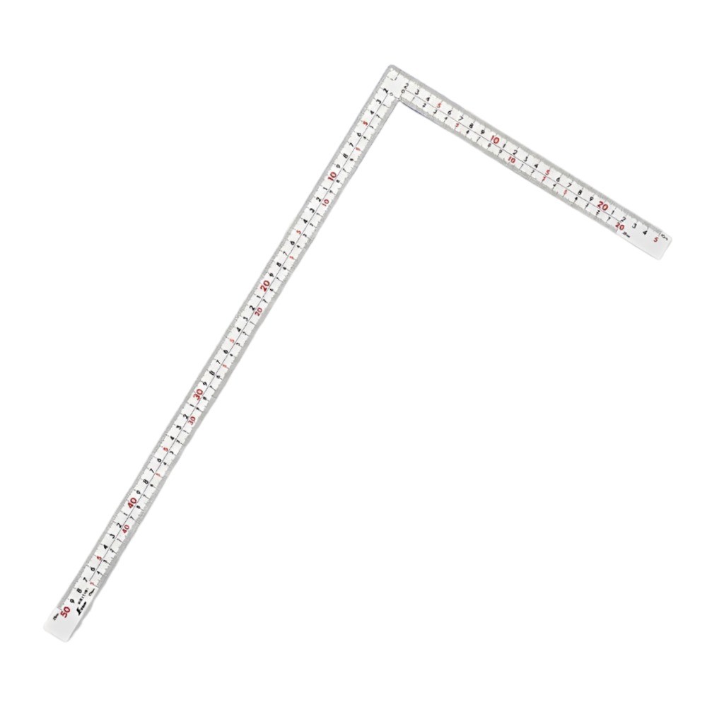 ไม้ฉากสแตนเลส รุ่นหน้ากว้างมุมแบนราบหน้าตัดแบนราบ ชุบขาว SHINWA Carpenter s Square Flat Corner Wide White Hard Chrome 11161