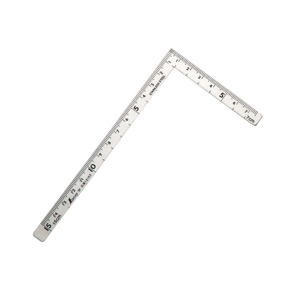 ไม้ฉากสแตนเลส รุ่นมุมแบบราบหน้าตัดแบนราบ ผิวขัดเงา SHINWA Stainless Steel Small square polish finish 12103