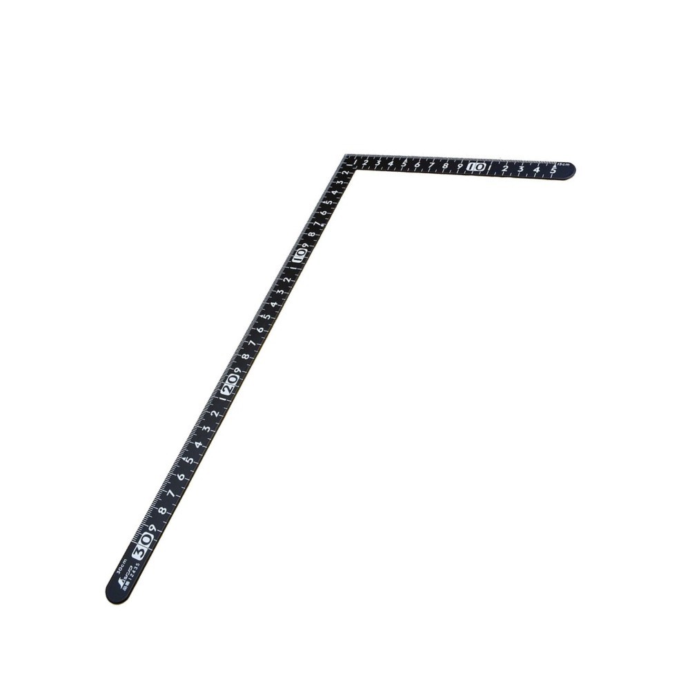 ไม้ฉากเหล็ก รุ่นมุมแบบราบหน้าตัดแบนราบ ผิวเคลือบดำ SHINWA Steel Small square Black Coating 12435