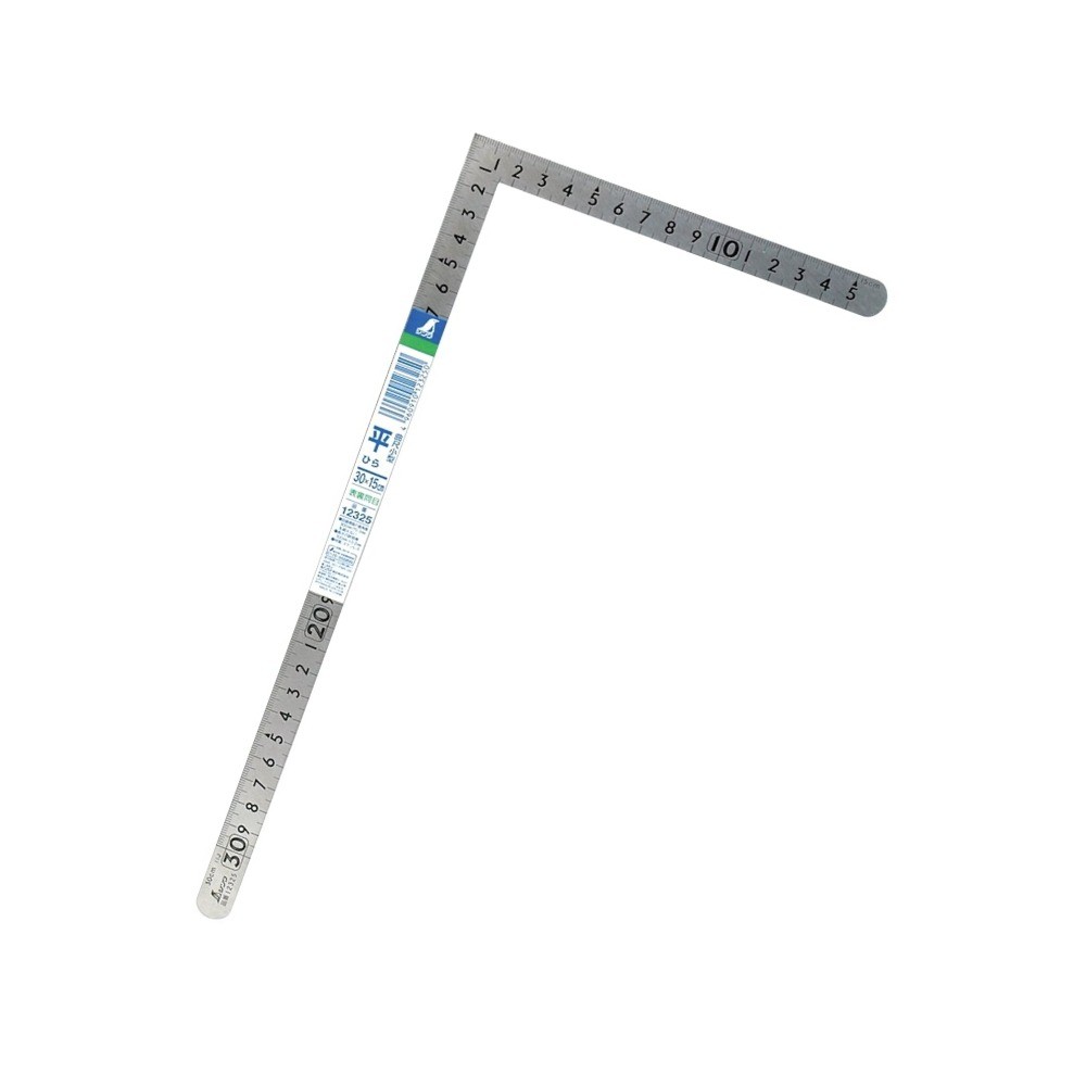 ไม้ฉากสแตนเลส รุ่นมุมแบบราบหน้าตัดแบนราบ ผิวขัดเงา SHINWA Stainless Steel Small square polish finish 12325