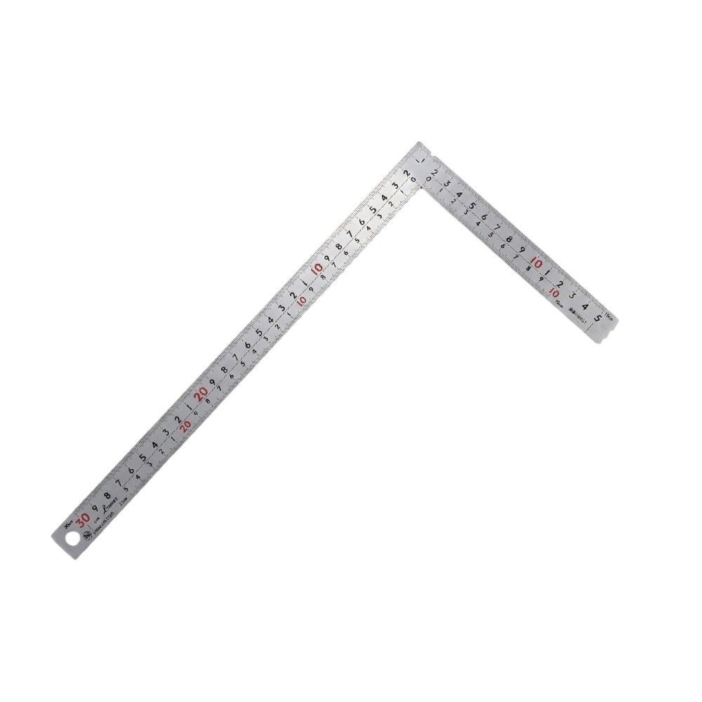 ไม้ฉากสแตนเลส รุ่นหน้ากว้างมุมแบนราบหน้าตัดแบนราบ ชุบฮาร์ดโครม SHINWA Carpenter s Square Wide Hard Chrome Finish 32587