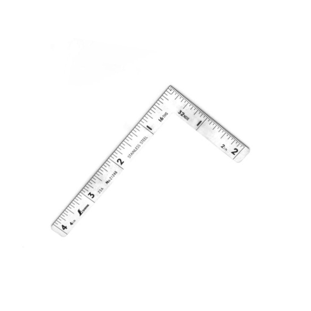 ไม้ฉากสแตนเลสหน่วยนิ้ว รุ่นมุมแบบราบหน้าตัดแบนราบ ผิวขัดเงา SHINWA Stainless Steel Small square polish finish 21248