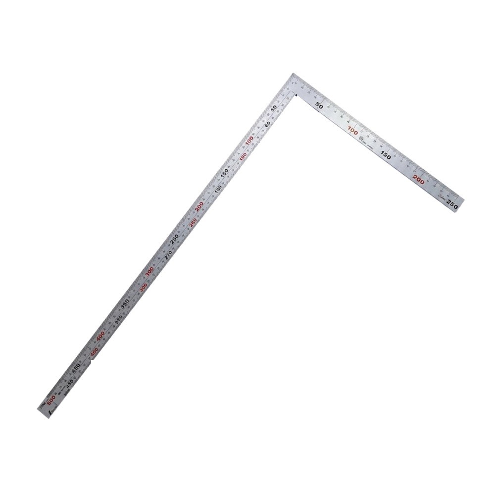 ไม้ฉากสแตนเลส รุ่นหน้ากว้างมุมแบนราบหน้าตัดแบนราบ ชุบฮาร์ดโครม SHINWA Carpenter s Square Wide Hard Chrome Finish 32589