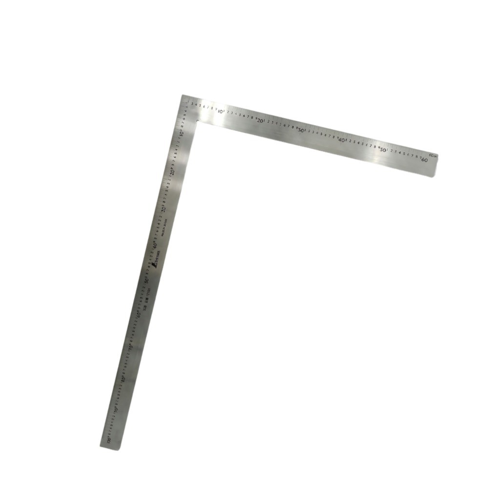 ไม้ฉากสแตนเลส รุ่นมุมแบบราบหน้าตัดแบนราบ ผิวขัดเงา SHINWA Stainless Steel Large Square polish finish 63118