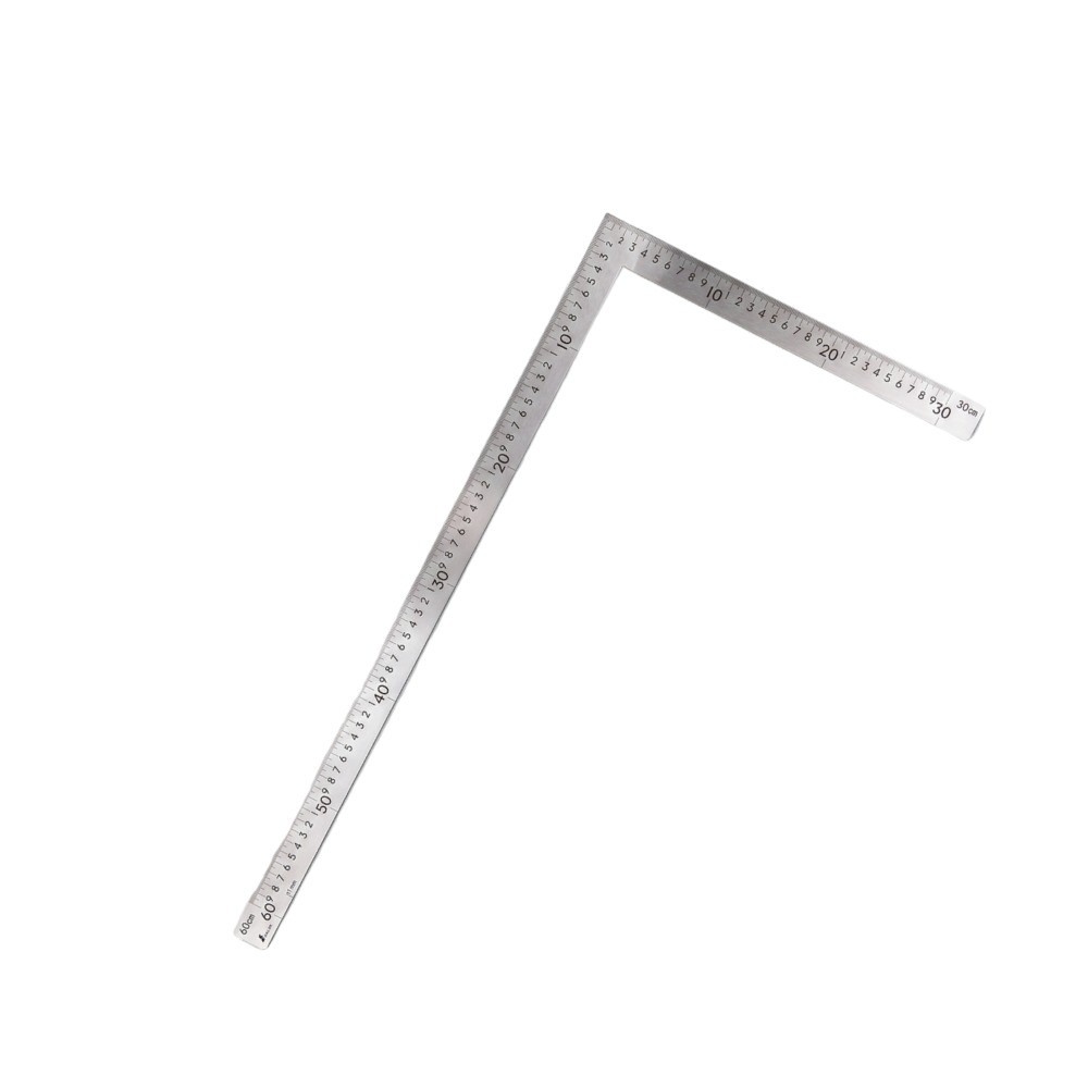 ไม้ฉากสแตนเลส รุ่นมุมแบบราบหน้าตัดแบนราบ ผิวขัดเงา SHINWA Stainless Steel Large Square polish finish 63410