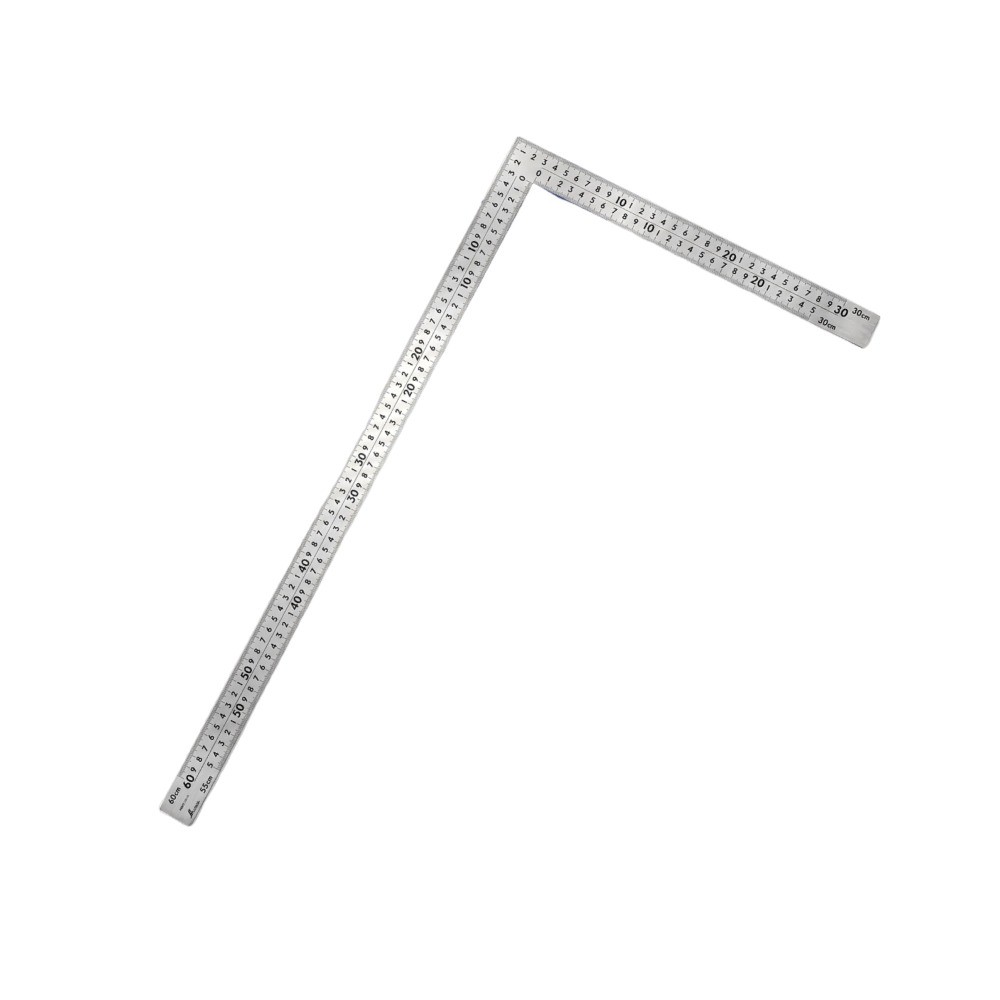 ไม้ฉากสแตนเลส รุ่นมุมแบบราบหน้าตัดแบนราบ ผิวขัดเงา SHINWA Stainless Steel Large Square polish finish 63413