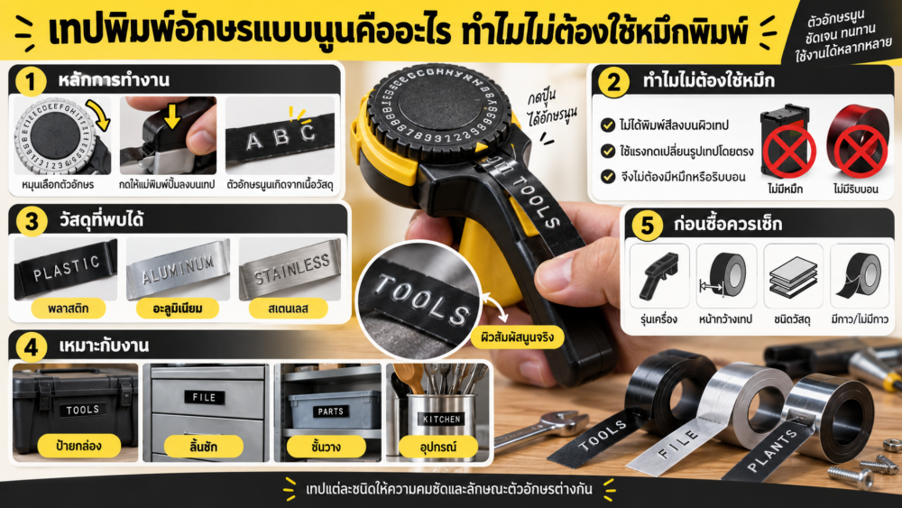 เทปพิมพ์อักษรแบบนูนคืออะไร ทำไมไม่ต้องใช้หมึกพิมพ์