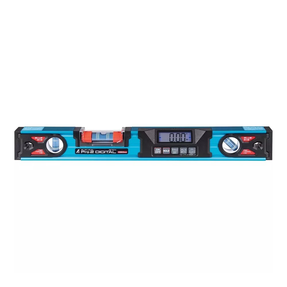 ระดับนํ้าอลูมิเนียมดิจิตอลกันฝุ่นกันน้ำ SHINWA Aluminium Blue Level Pro 2 Digital Level Dustproof   Waterproof Type  75314 ยาว 450มิล