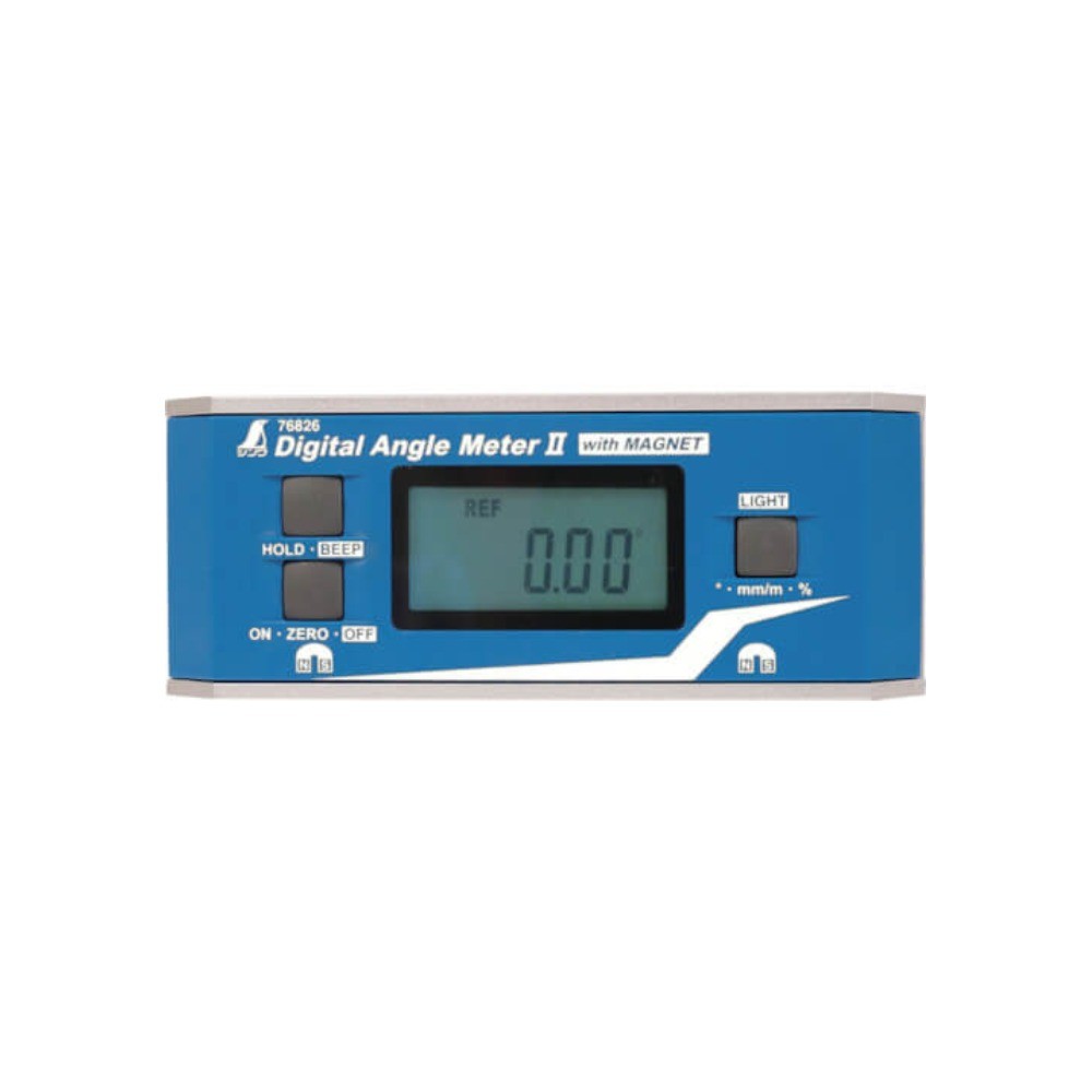 เครื่องวัดองศา   วัดมุมดิจิตอลแบบธรรมดา และแบบมีแม่เหล็ก SHINWA Aluminium Digital Angle Meter  with Magnet Waterproof  76826