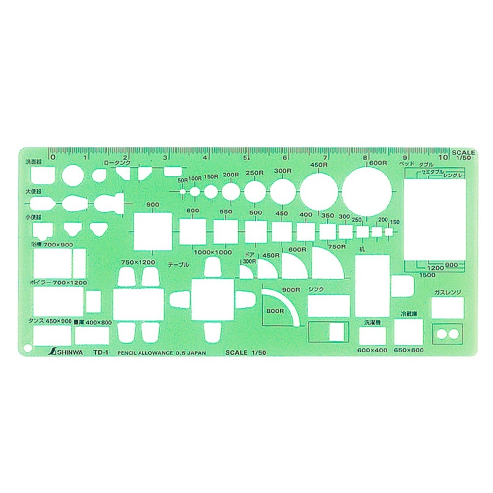 แผ่นเขียนแบบเฟอร์นิเจอร์ SHINWA Template  Furniture  No 66007 66007