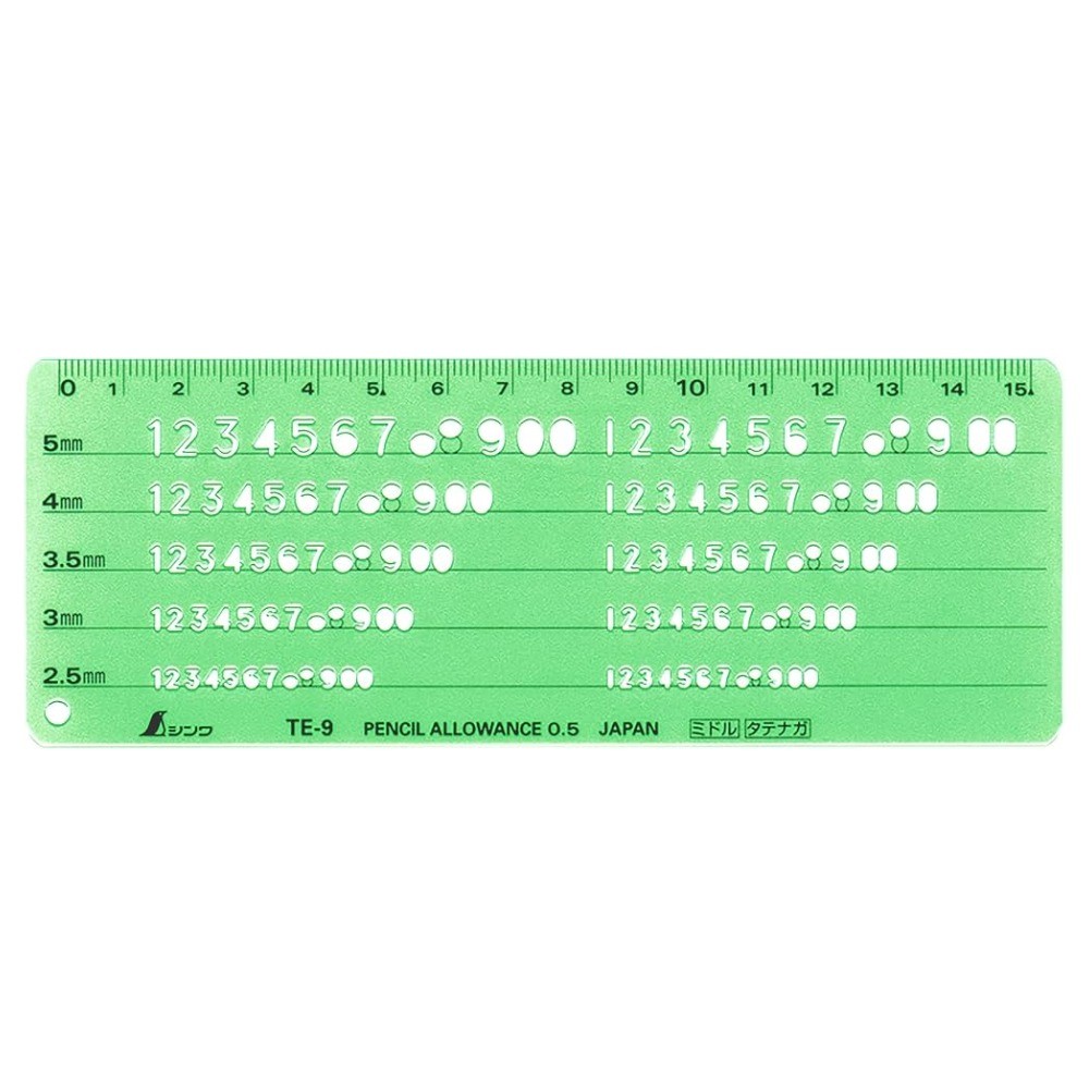 แผ่นเขียนแบบตัวเลข SHINWA Template  Number  No 66016 66016