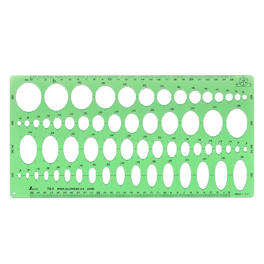 แผ่นเขียนแบบวงรี SHINWA Template  Oval  No 66020 66020