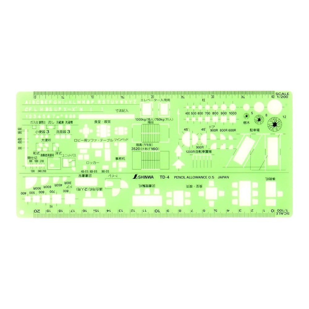 แผ่นเขียนแบบสถาปัตยกรรม SHINWA Template  Architecture  No 66010 66010