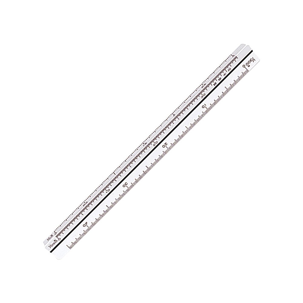 ไม้บรรทัดสามเหลี่ยมสเกลย่อส่วนแบบบรรทัดสามเหลี่ยม SHINWA Drawing Tools  Triangle Scale  74961