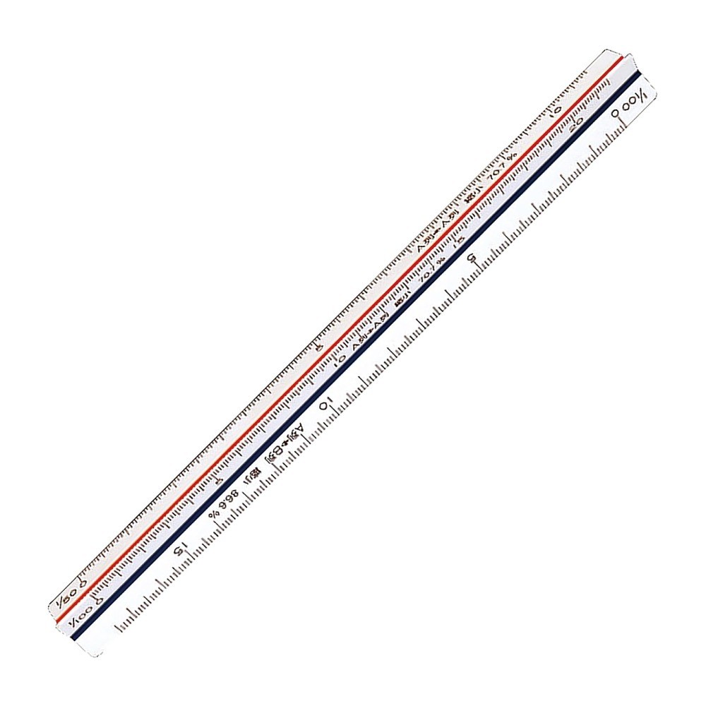 ไม้บรรทัดสามเหลี่ยมสเกลย่อส่วนแบบบรรทัดสามเหลี่ยม SHINWA Drawing Tools  Triangle Scale  70802