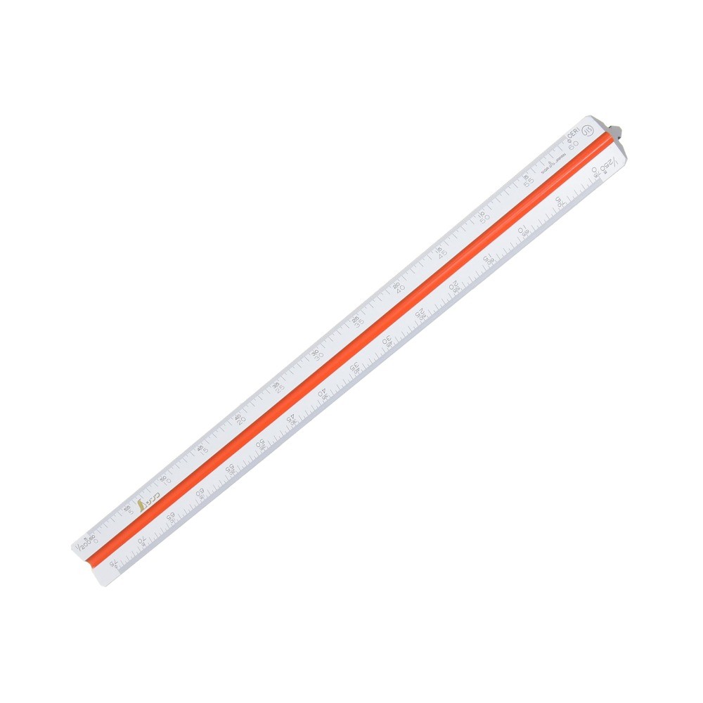 ไม้บรรทัดสามเหลี่ยมสเกลย่อส่วนแบบบรรทัดสามเหลี่ยม SHINWA Drawing Tools  Triangle Scale  74950