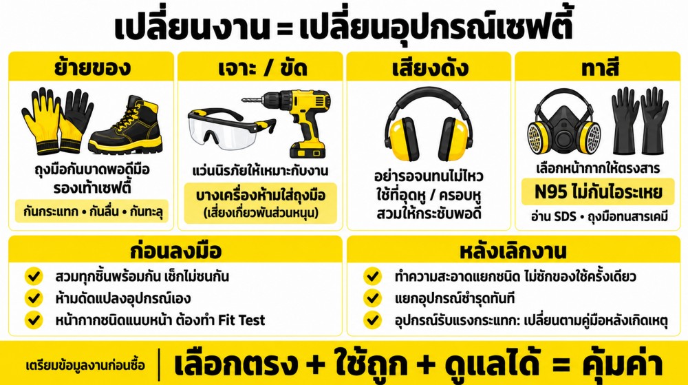 ทำหลายงานในวันเดียว เลือก อุปกรณ์เซฟตี้ แบบไหนถึงครอบคลุม