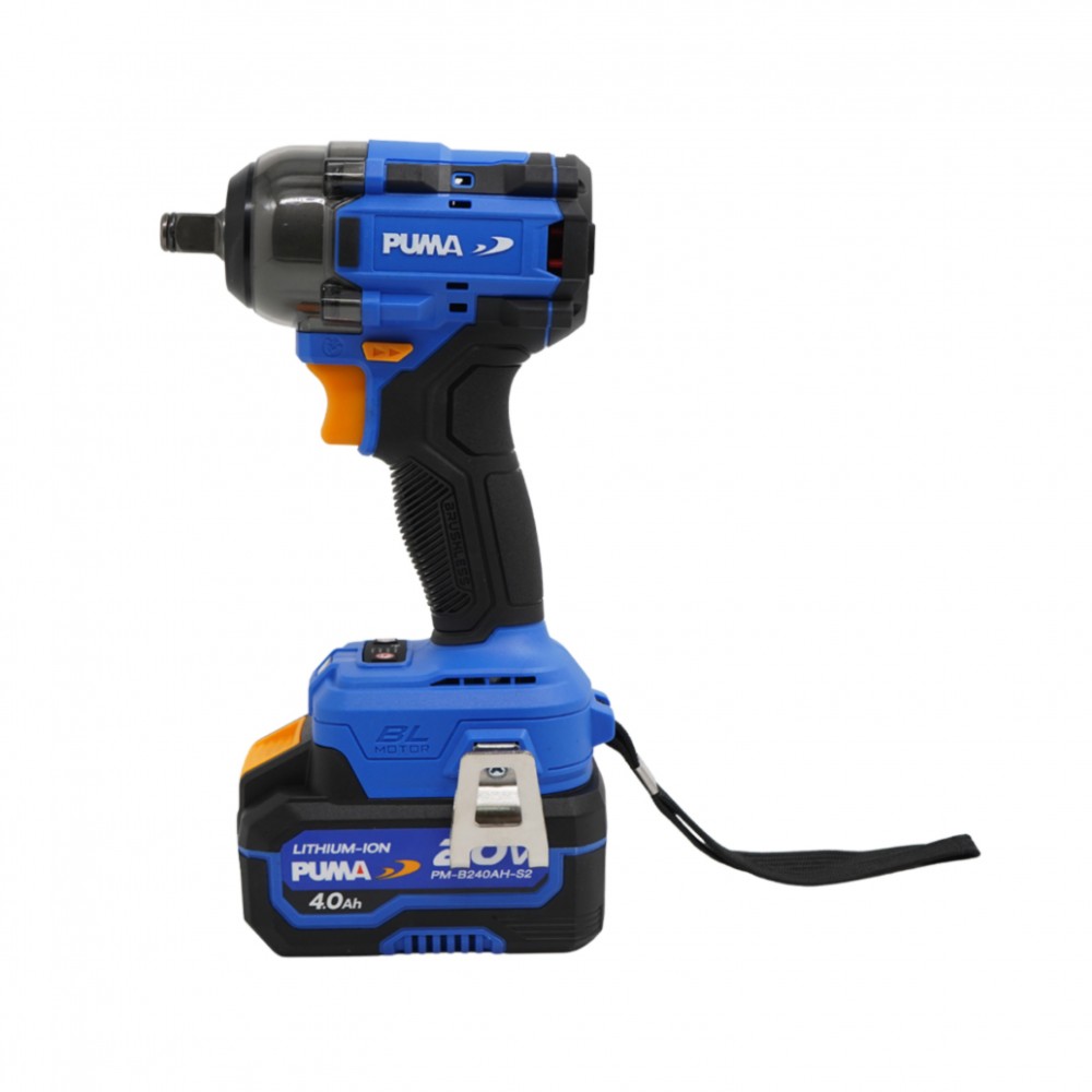 บล็อกกระแทกไร้สาย PUMA PM W2420BL 20V  มอเตอร์ไร้แปลงถ่าน พร้อมแบตและแท่นชาร์จ