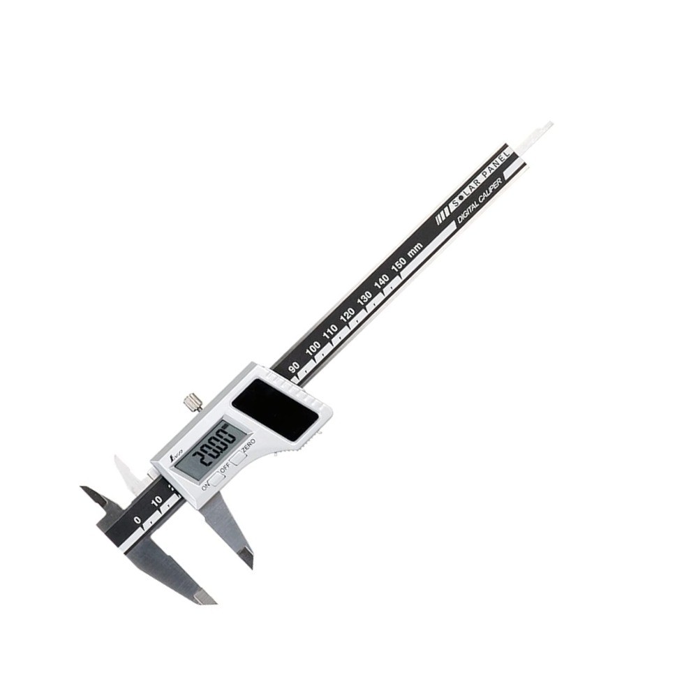 เวอร์เนีย คาลิปเปอร์ ดิจิตอลใช้แบตเตอรี่และพลังงานแสงอาทิตย์ SHINWA Digital Vernier Caliper with Solar Panel 19983 ยาว 150มิล