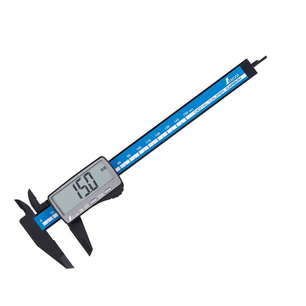 เวอร์เนีย คาลิปเปอร์ ดิจิตอลคาร์บอนไฟเบอร์ SHINWA Carbon Fiber Digital Vernier Caliper 19990 ยาว 150 มิล