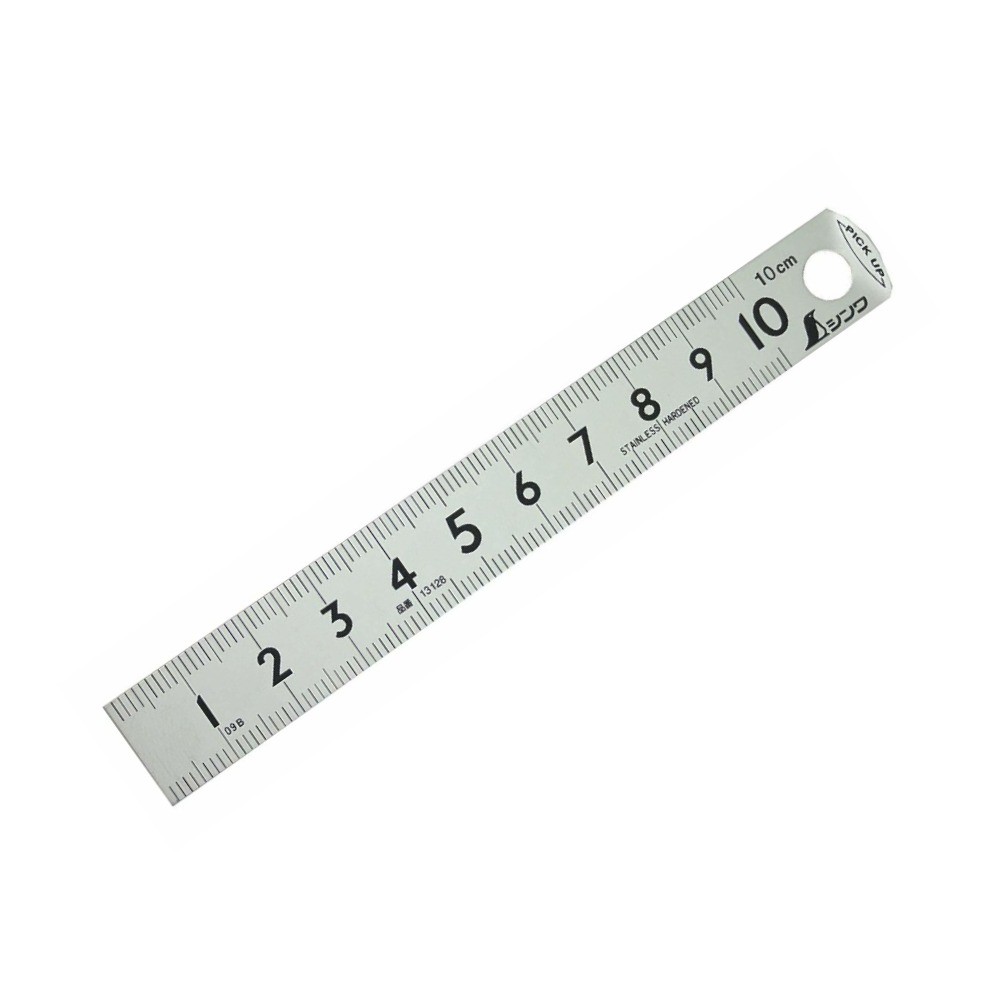 ไม้บรรทัดสแตนเลสแบบปลายงอ SHINWA Stainless Steel Pick up Rule JIS Standard 13128