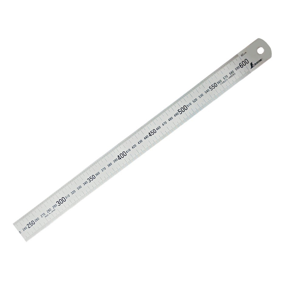 ไม้บรรทัดสแตนเลส หน่วยเซนติเมตร   นิ้ว SHINWA Stainless Steel Rule Hard Chrome Finish   Metric   Inch   21505 H201E