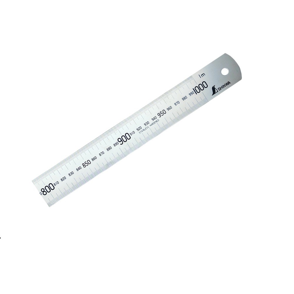 ไม้บรรทัดสแตนเลส หน่วยเซนติเมตร   นิ้ว SHINWA Stainless Steel Rule Hard Chrome Finish   Metric   Inch   H201F